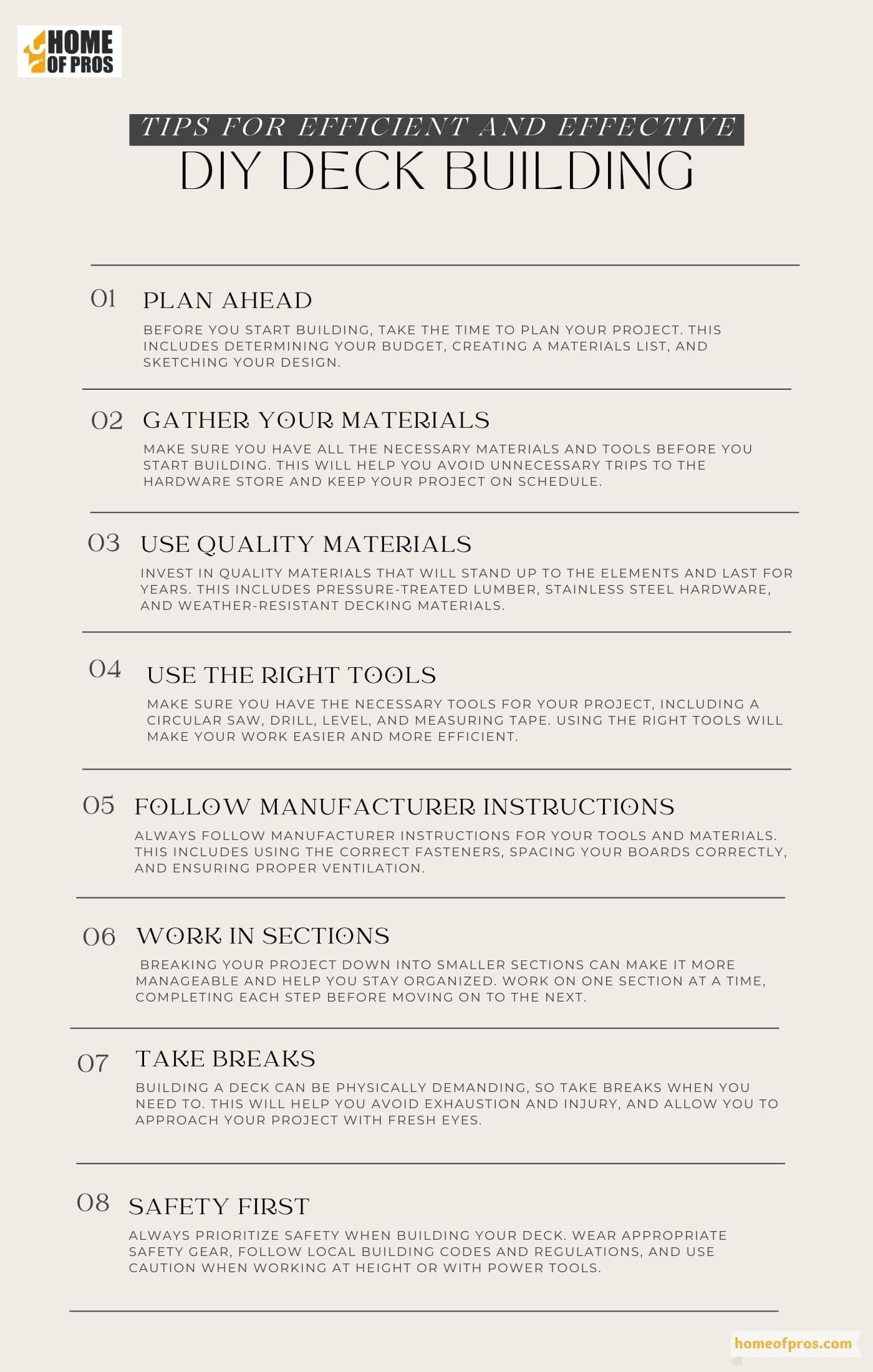 Tips for Efficient and Effective DIY Deck Building