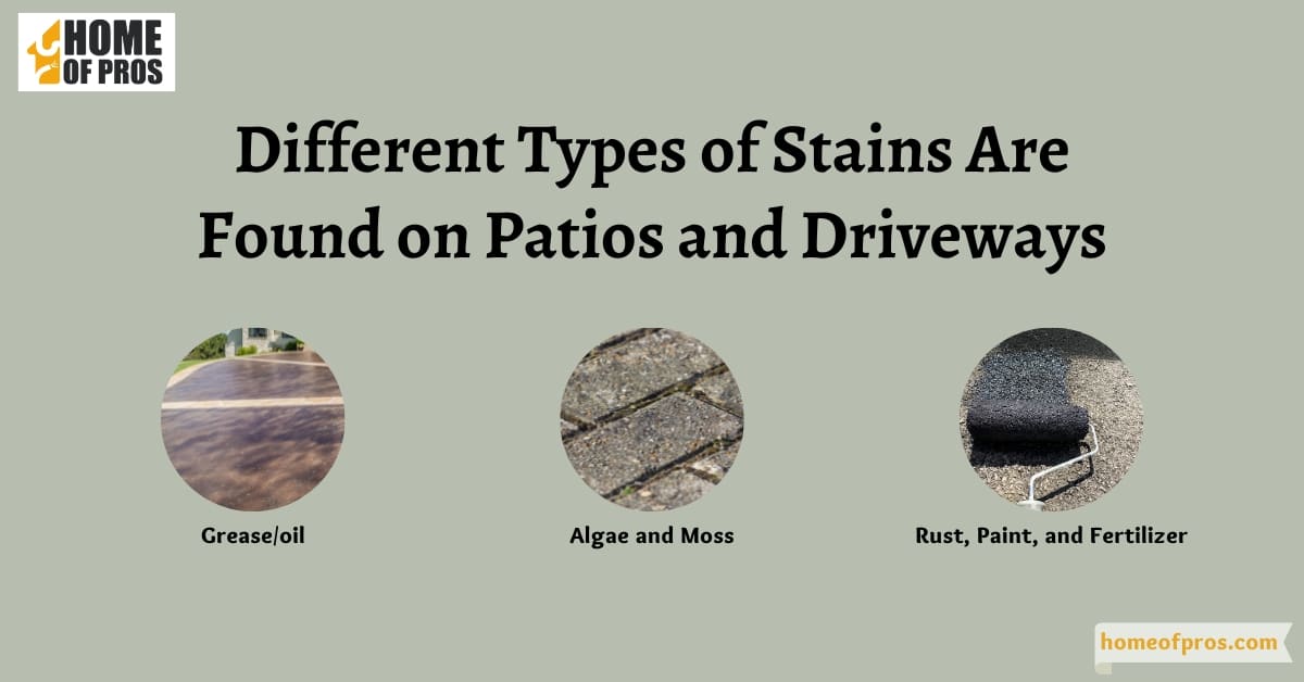 Different Types of Stains Are Found on Patios and Driveways