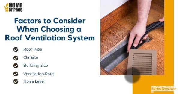 Factors to Consider When Choosing a Roof Ventilation System
