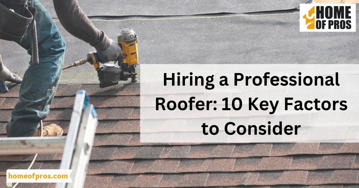 Hiring a Professional Roofer: 10 Key Factors to Consider